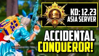 ACCIDENTALLY REACHED CONQUEROR AGAIN WITH 12.23 KD!! | PUBG Mobile