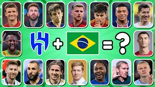 GUESS FAMOUS FOOTBALL PLAYER BY THEIR CLUB AND NATIONALITY | Ronaldo, Messi, Mbappe
