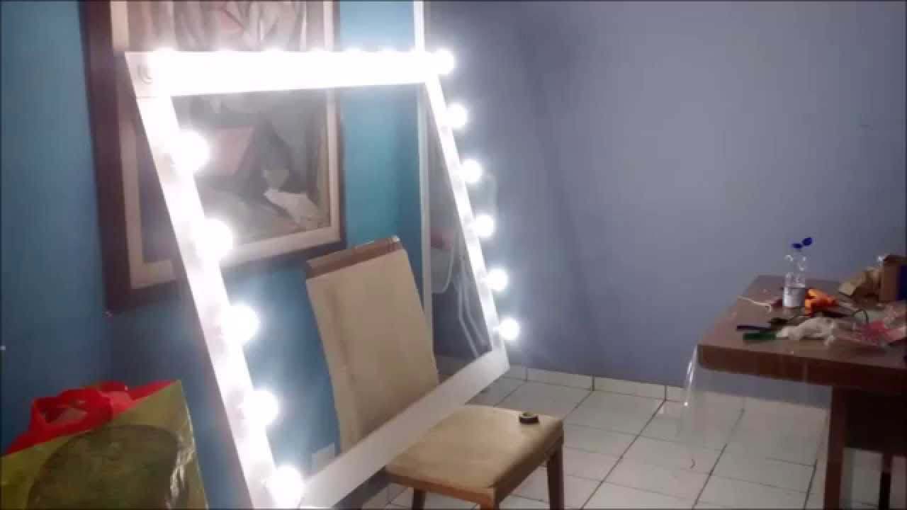 como fazer um Espelho camarim - YouTube