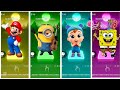 Super Mario 🆚 Minions 🆚Little Angel 🆚 SpongeBob 🎶 Tiles Hop Edm Rush