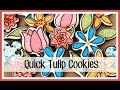 Quick graphic style decorated tulip cookie