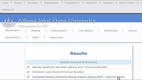 Allama Iqbal Open University say Complete Semester Wise Result maloom krnay ka tariqa