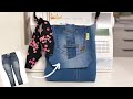 DIY Bolsa de Calça Jeans - English Subtitles - DIY Jeans Long Strip Bag From Old Jeans