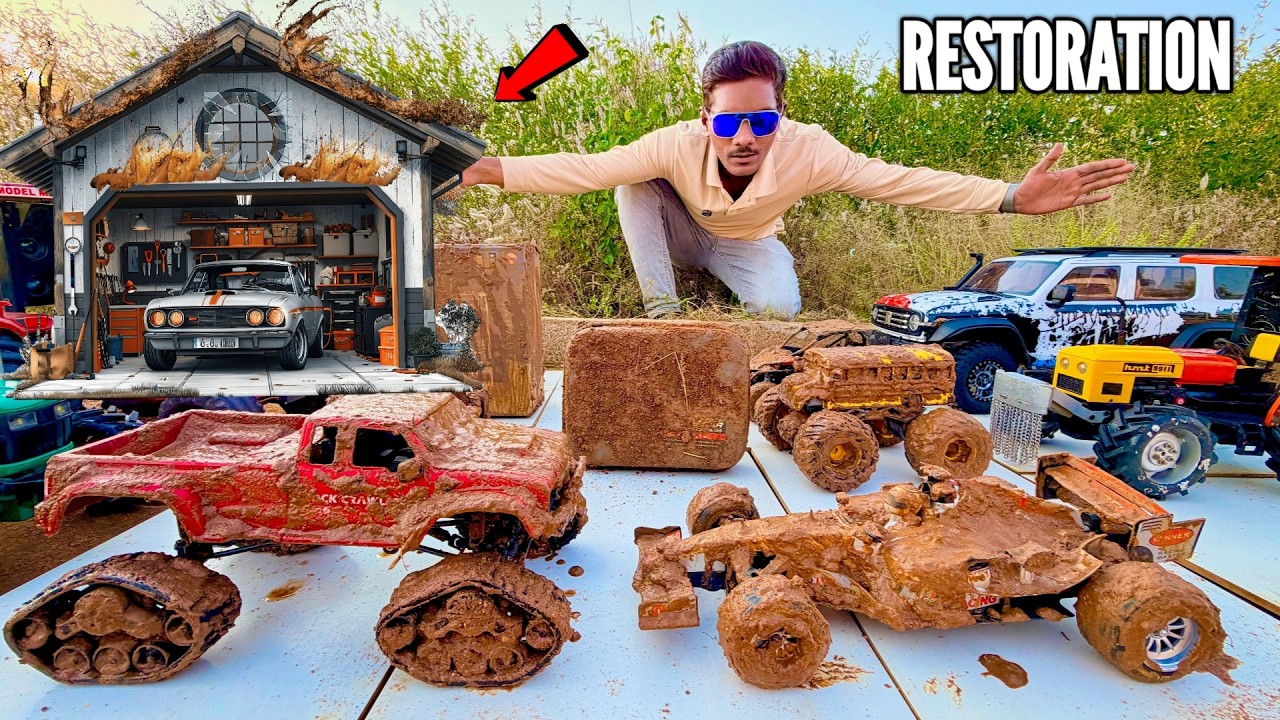 RC Underground Garage With Mini Super Cars Deep Mud Rescue – Chatpat toy tv