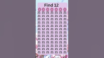 can you find 12 in 5 seconds? #wordpuzzlegame #game #mathematics #mindbendingquiz #puzzle