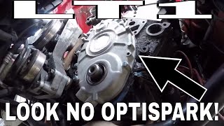 LT1 411 LS1 pcm swap part 3 Timing cover reluctor wheel install