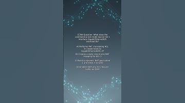 CCNA Quiz: What does the command ip nat inside source list 1 interface GigabitEthernet0/0 overloa...