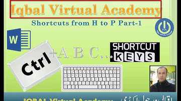 Some important shortcut keys of MS Word/ Iqbal Virtual Academy/Javed Iqbal