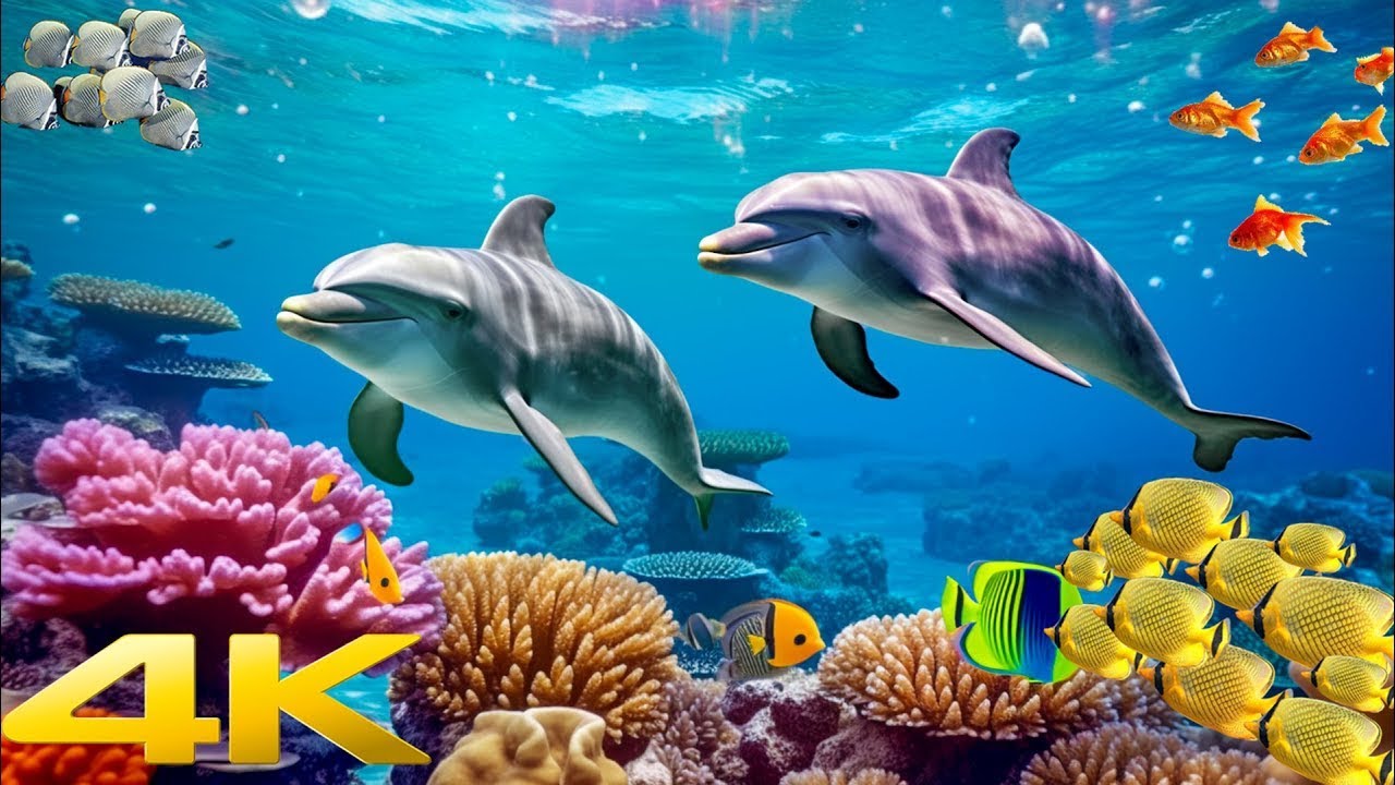 Under Red Sea 4K - Beautiful Coral Reef Fish in Aquarium, Sea Animals for Relaxation - 4K Video