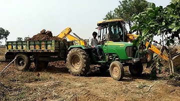 JCB 3dx Backhoe loading mud in JohnDeere tractor Video Part-10 || Actor hub