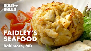 Watch Owners Of Faidley Seafood Cook Up Their Jumbo Lump Crab Cakes