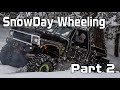 SnowDay Wheeling Part 2 of 3 - Big Block Ford F350 blows engine and OneTon Suzuki