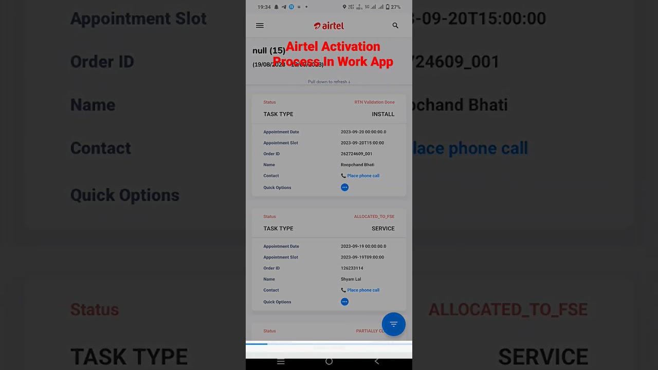 Airtel Activation Process In Airtel work app