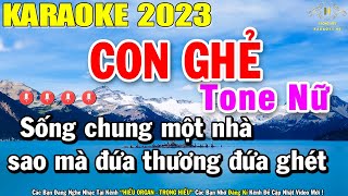 Con Ghẻ Karaoke Tone Nữ Nhạc Sống 2023 | Trọng Hiếu