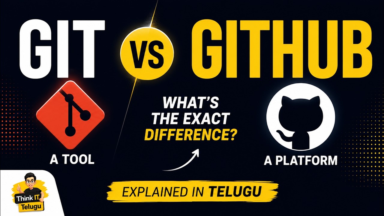 Git vs GitHub Explained in Telugu | Exact Difference for Beginners ...