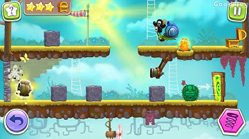 🐌❓💡"Snail Bob 3", level 24 Walkthrough. All Stars and treasures.