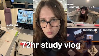 72hr STUDY VLOG 📎 10hr library day, study with me, completing assignments & midterm season ᶻ 𝗓 𐰁