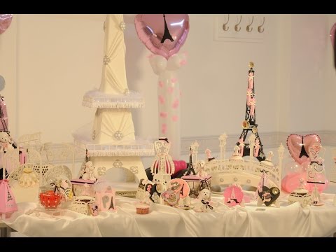 Globos decorar una mesa estilo paris youtube Como decorar centros de mesa con torres ifel para quinceaños