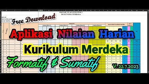 KUMER| FORMAT NILAI FORMATIF DAN SUMATIF | KURIKULUM MERDEKA