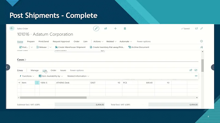 03 05 BC  Sales Order Shipment