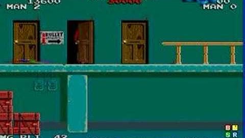 ROLLING THUNDER old arcade game Stage 1-1 NAMCO 1986 retro oldskool video game