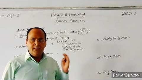 BCOM I : FINANCIAL ACCOUNTING : BRANCH ACCOUNTS PART-7 (DR. LALIT MOHAN)