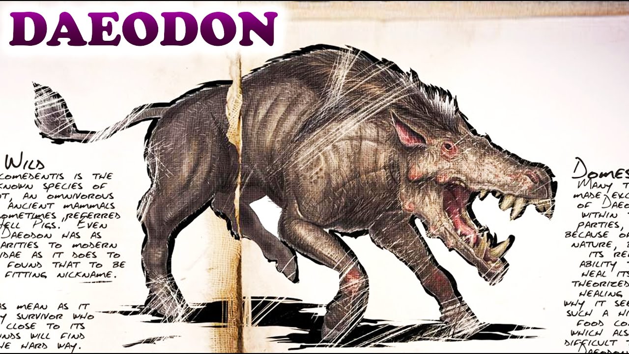 Ark Survival Evolved Daeodon Dossier Also New Scorched Earth Creature Youtube