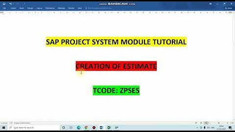 Create a Estimate PART 1