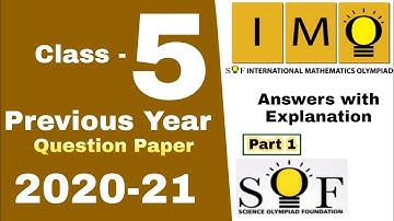 IMO Class 5 Question Paper 2020-21, Mathmatics Olympiad