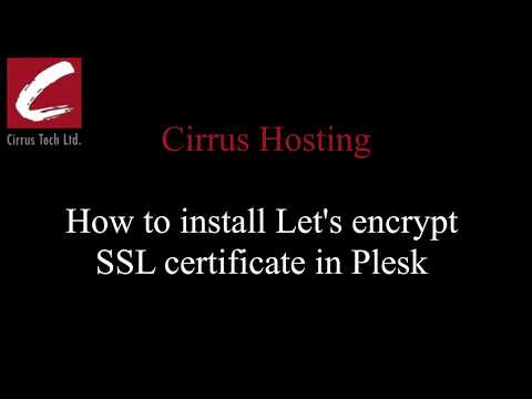 how to install Let's encypt SSL certificate (Plesk)