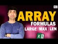 Excel Array Formula: Mastering Excel Array Formulas | Max | Large | LEN Array Function Hindi