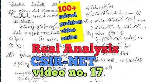 CSIR-NET Real Analysis 100+ solved problems video series|| video no. 17||