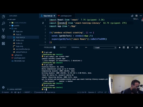 Using react-testing-library with create-react-app - YouTube