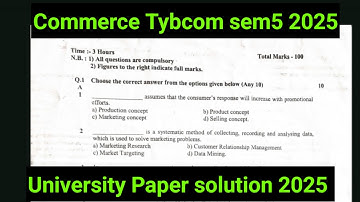 OCT17|2025 Mumbai Exam University paper Solution|Commerce | Tybcom sem5|Ark sir|Eco sem5