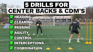 5 Drills For Center Defenders And CDM's: Soccer training for defenders and midfielders
