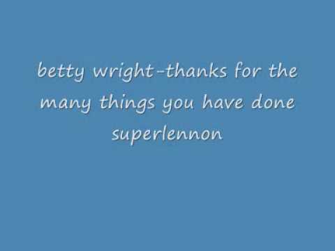 betty wright thank you for the many things you have done