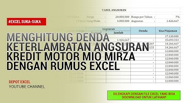 Cara Menghitung Denda Keterlambatan Angsuran Kredit Motor Mio Mirza dengan Rumus Excel