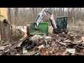 Abandoned Home Demolition Southern Illinois - Day 1with the Bobcat Mini Excavator