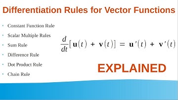 7.6 Differentiation Rules for Vector Functions