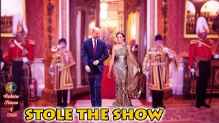 Catherine STOLE The SHOW In A Stunning Gold Gown at Buckingham Palace  Reception by King Charles