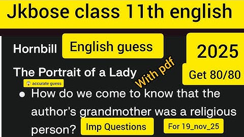 🎯 JKBOSE Class 11th English Most Important Questions 2025 | Must Watch Before Exam