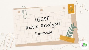 IGCSE Accounting | Ratio Analysis Formula
