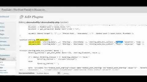 Using the WordPress Plugin Editor