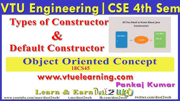 Types of Constructor | Default Constructor | Object Oriented Concept | 18CS45 | VTU  | CSE