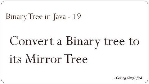 Binary Tree in Java - 19: Convert a binary tree to its Mirror Tree