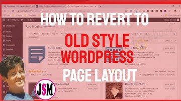 How to revert to old style WordPress page layout