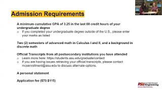 Arizona State University Master of Computer Science Admissions Webinar