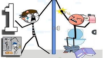 Thief Puzzle|(WEEGOON)-Level-81-90-Android Gameplay Walkthrough-Funny Stickman Brain Puzzle