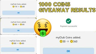 1000 FREE COINS GIVEAWAY RESULTS ??? PES 2020 MOBILE