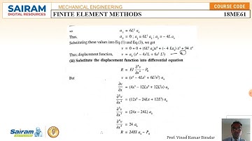 Lecture Video 16 18ME61 Module 1 Galerkin  Method Problem 1 Vinod Biradar